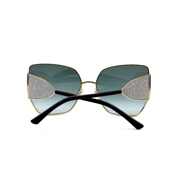 NEW JIMMY CHOO RIVER/S 2M2 GOLD GREY AUTHENTIC SUNGLASSES - Picture 8 of 14